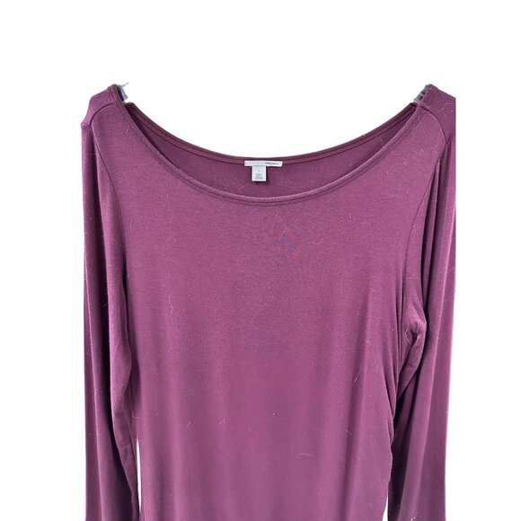 🍒 2/$20 🍒 Deep Purple Long Sleeve Bodycon Ruched Side Dress sz L - Picture 4 of 6